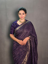 Russian viscose checks saree