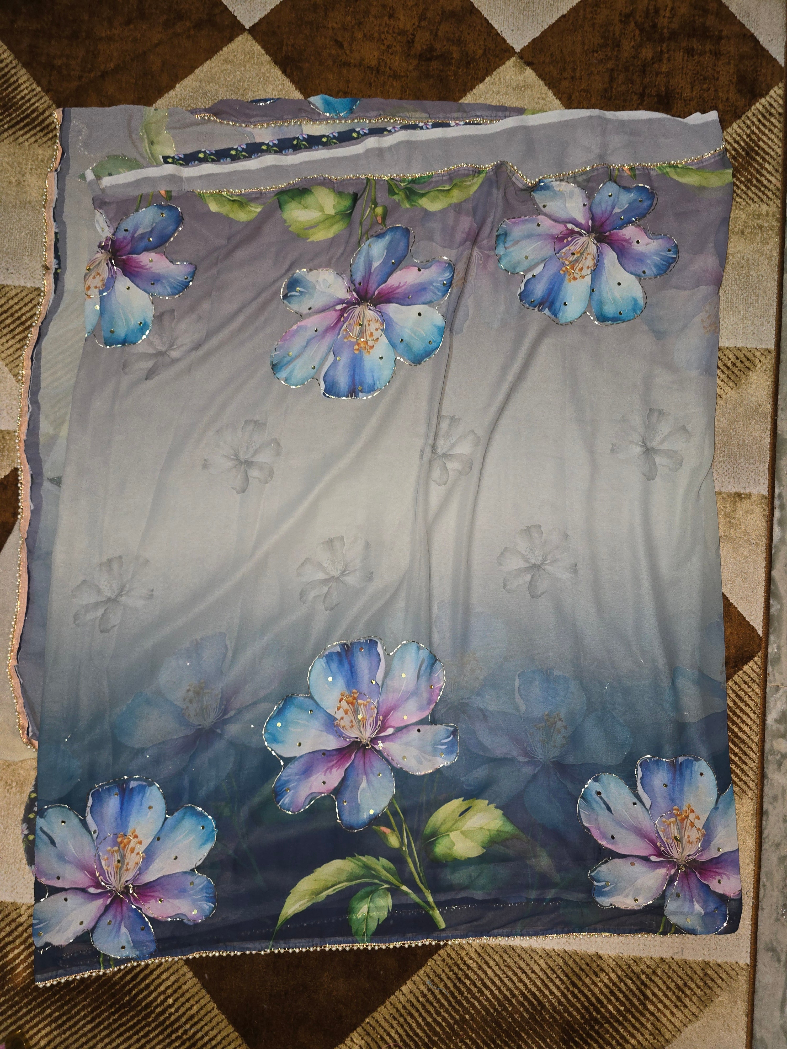 Butter Georgette Floral Saree