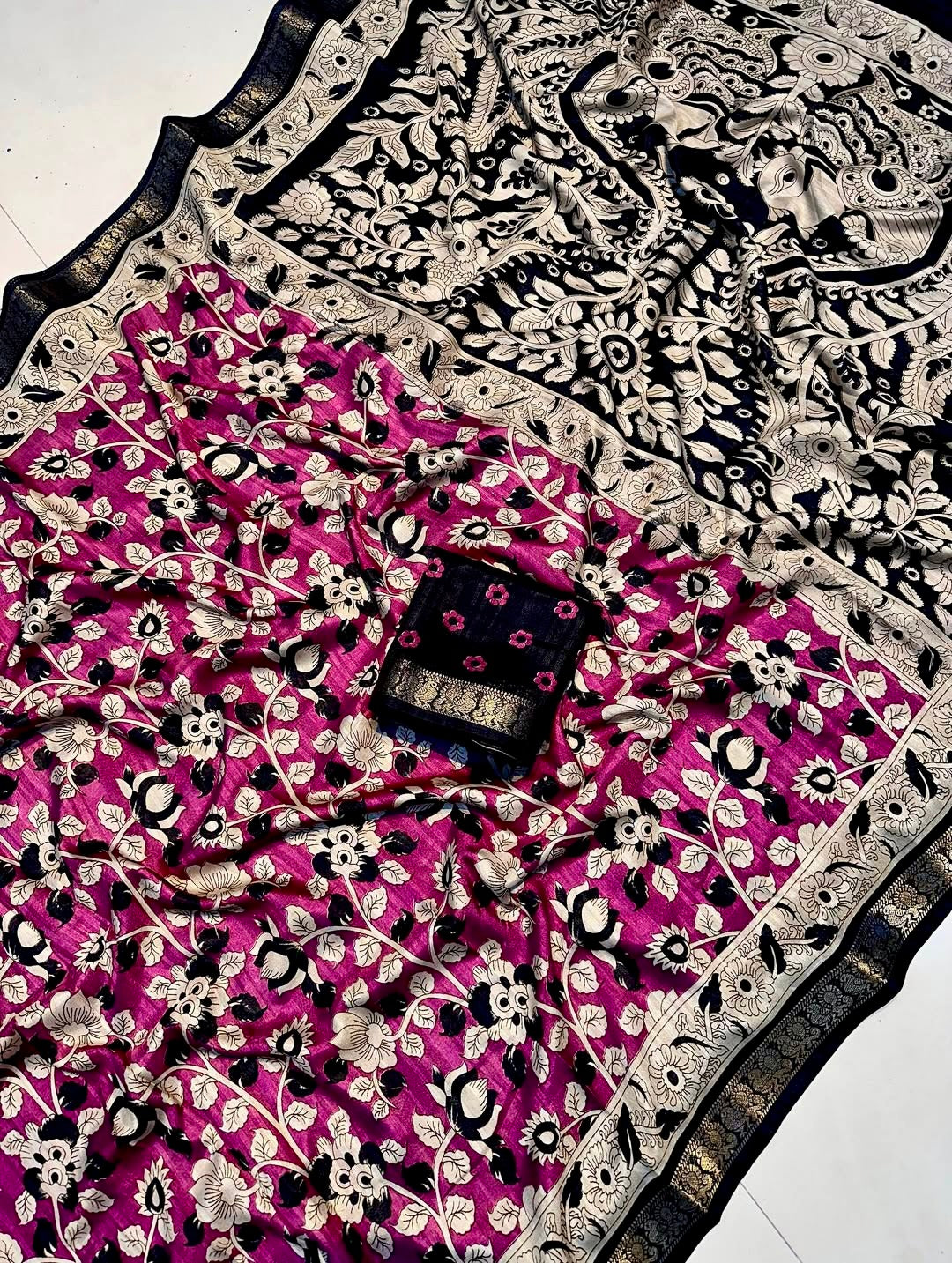 Soft Kalamkari silk saree