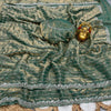 Space silk beads and Chip work saree