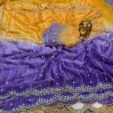 Space silk dual shade original beads work saree
