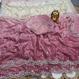 Space silk dual shade original beads work saree