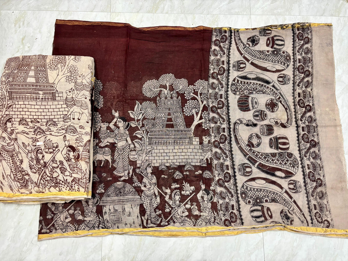 Kota cotton pure kalamkari dress material
