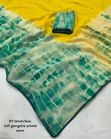 Butter georgette shibori dye saree