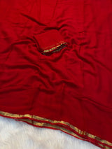 Viscose georgette piping saree