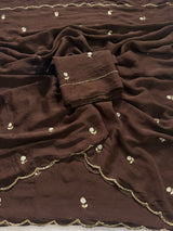 Rangoli handwork sunflower saree