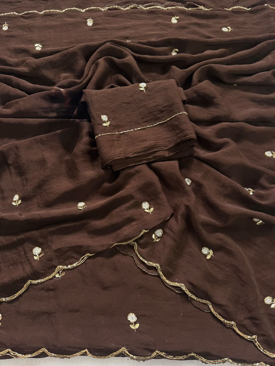 Rangoli handwork sunflower saree