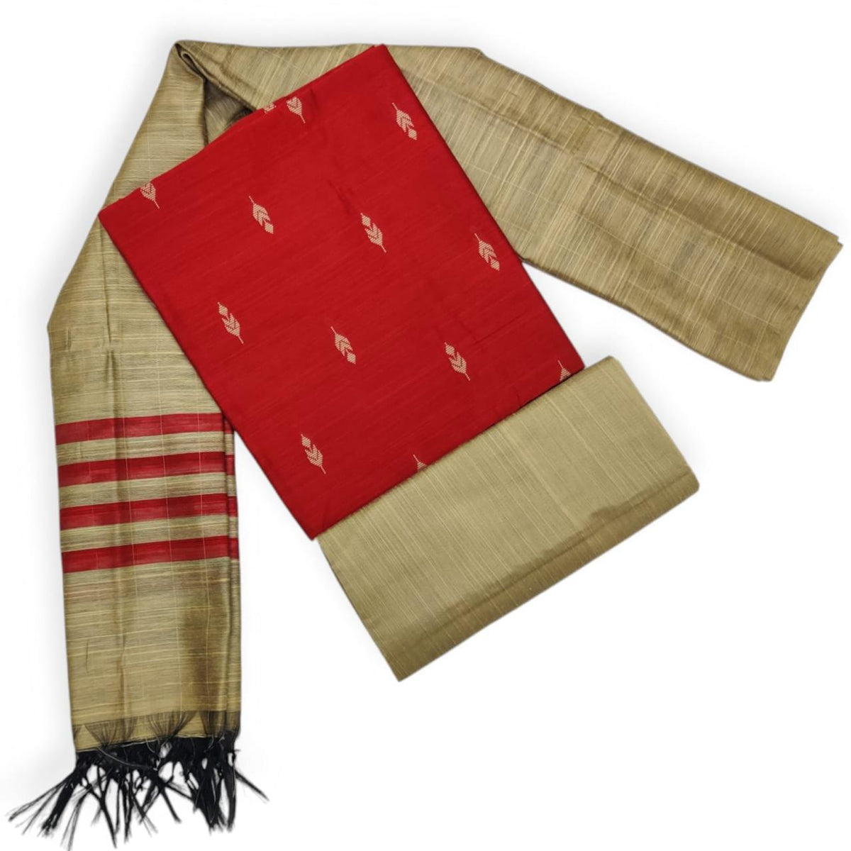Raw silk dress material set