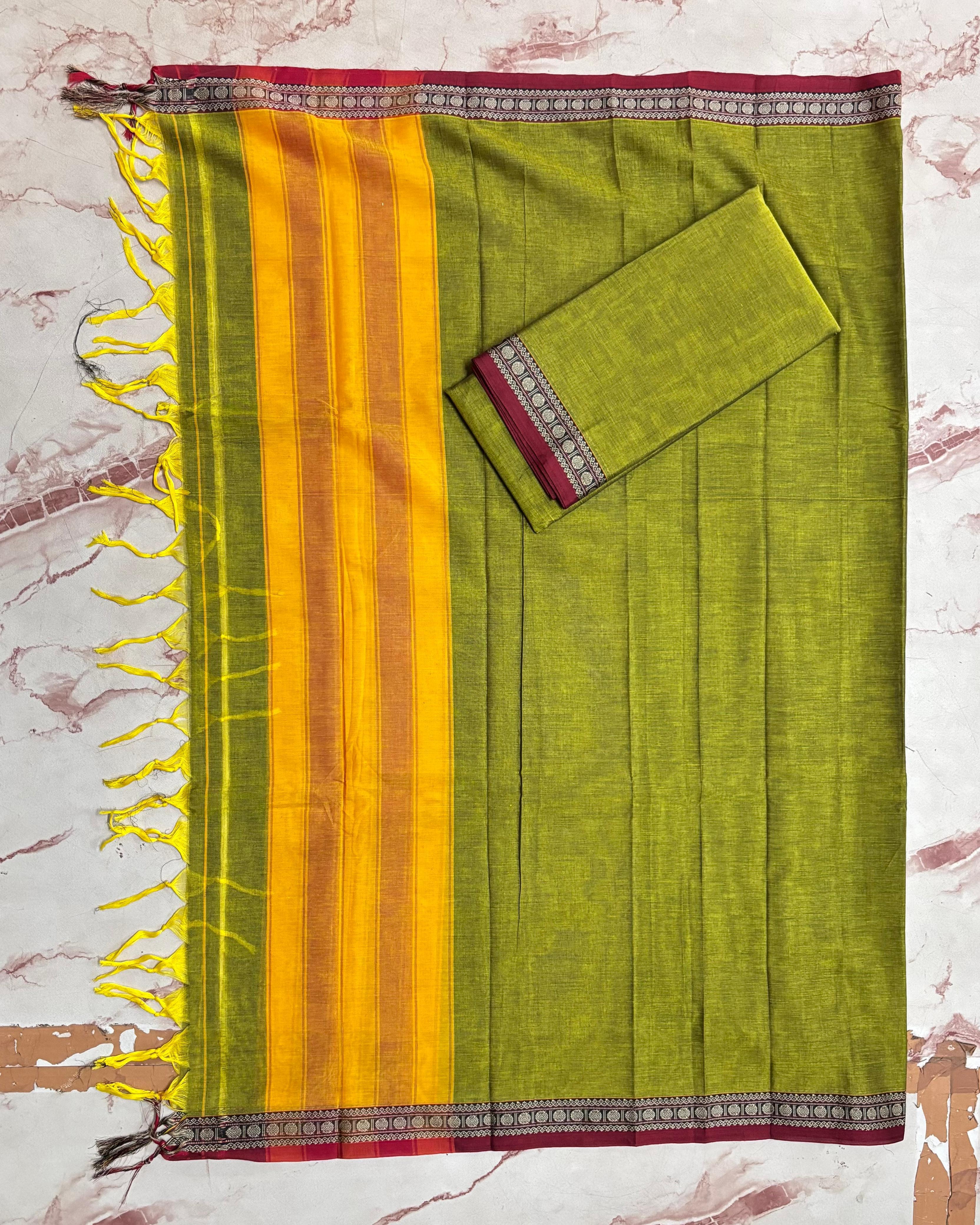 Narayanpeta Handloom Rudraksha boarder Dress material