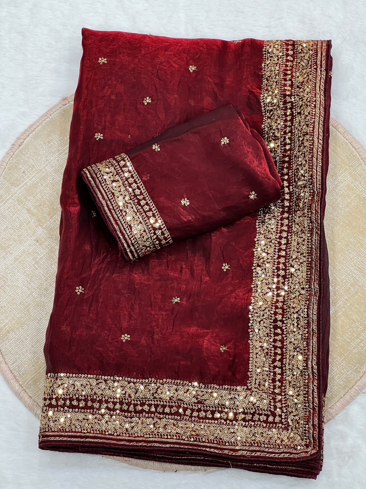 Space silk sequence party wear saree