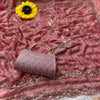 Space silk beads work saree with free desiner purse