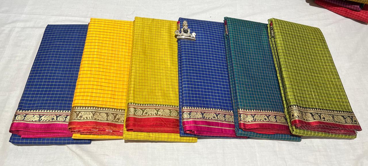 Narayanpeta samantha inspired checks saree