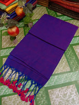 Plain khadi cotton saree with tassels