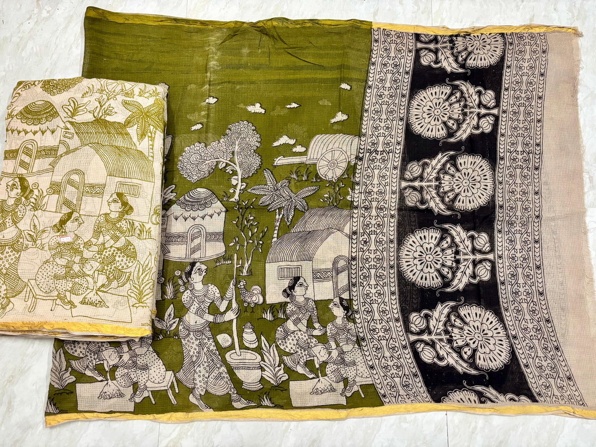 Kota cotton pure kalamkari dress material