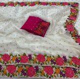 Fancy moss silk georgette soft saree