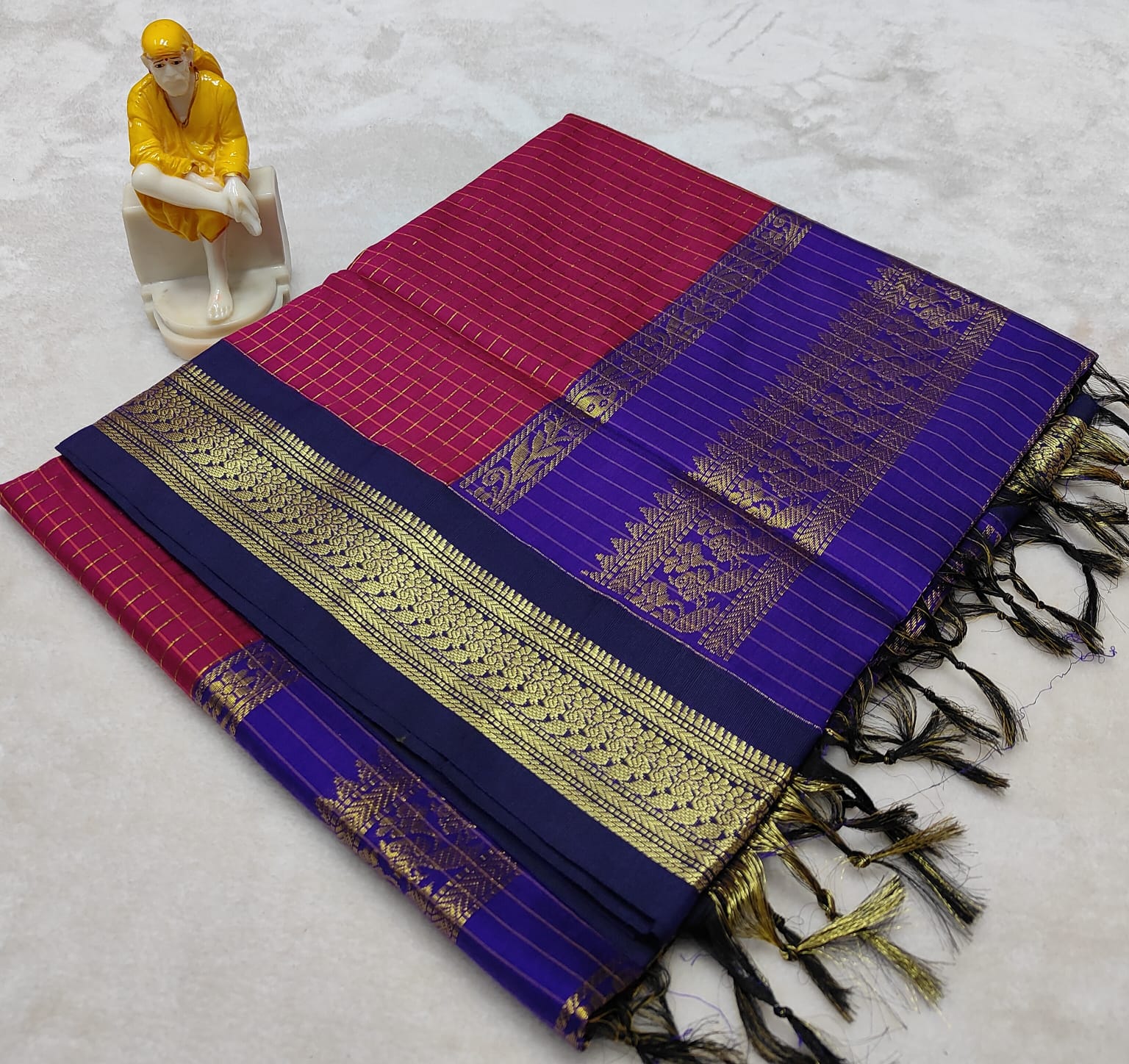 Kalyani pattu cotton checks saree