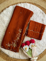 Rangoli crush pure handwork saree