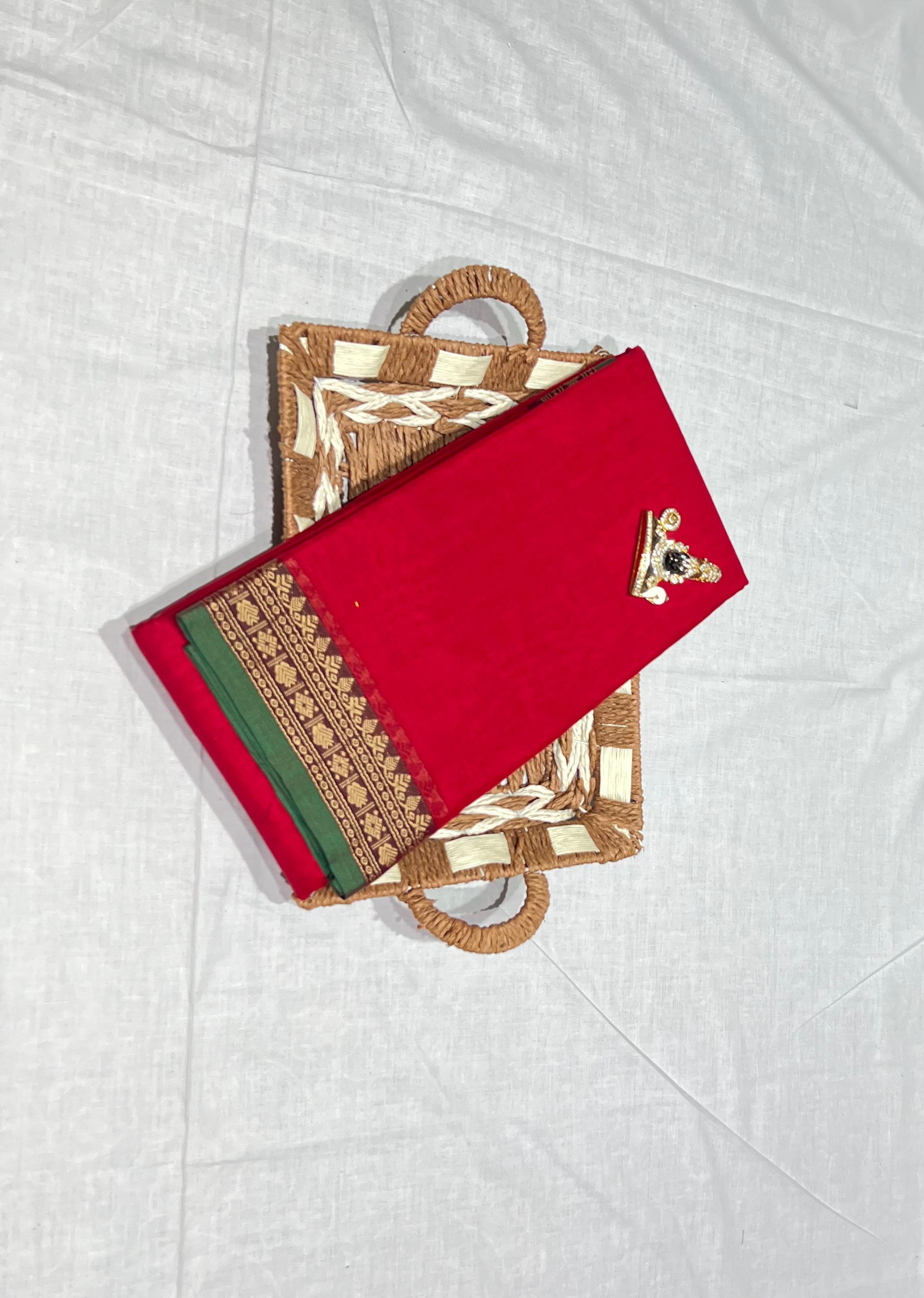 Narayanpeta Pure Cotton rudraksha boarder saree