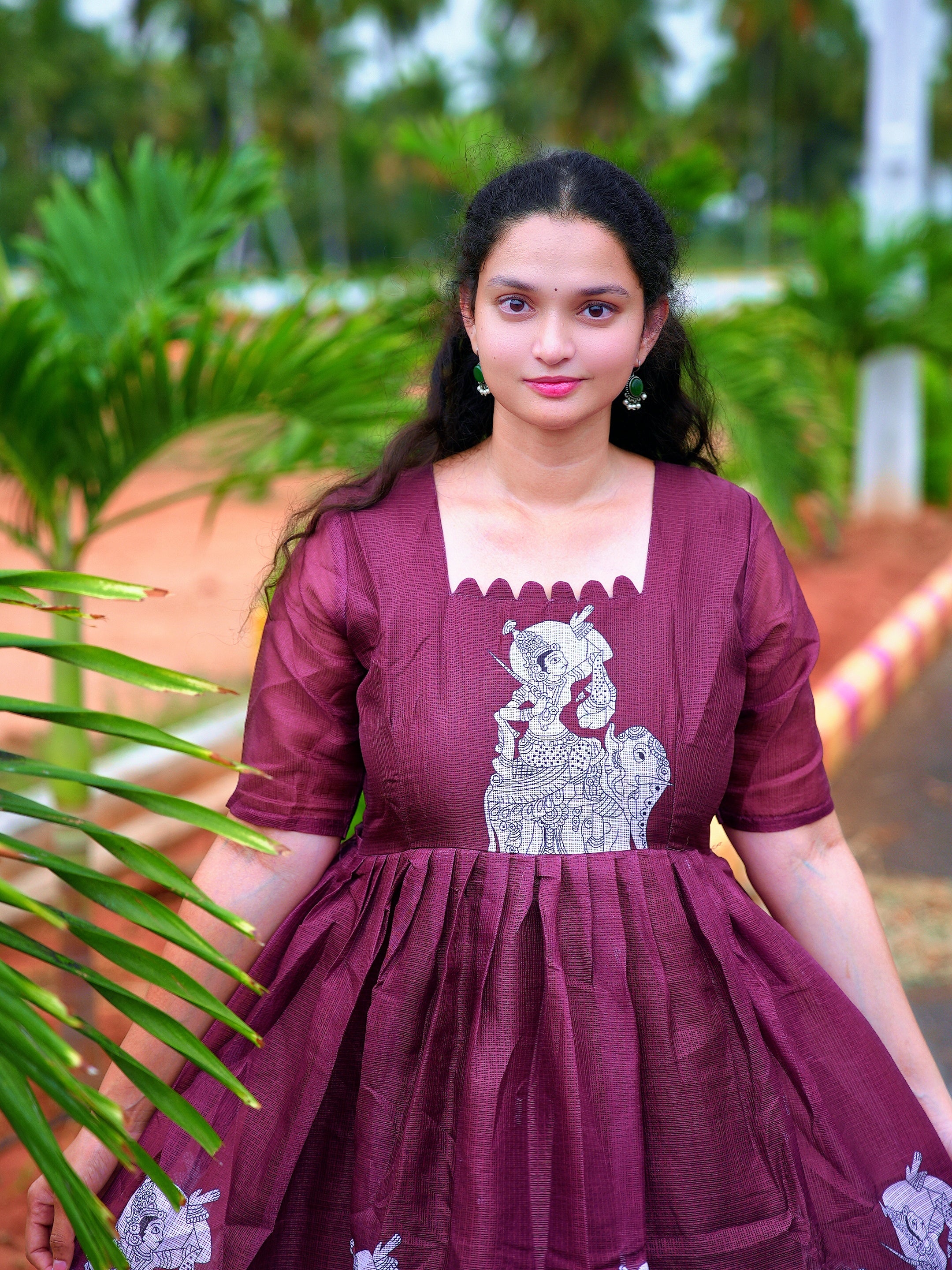 Kota fabric kalamkari frocks