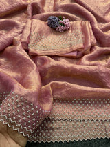 Diamond stone Space Silk Saree
