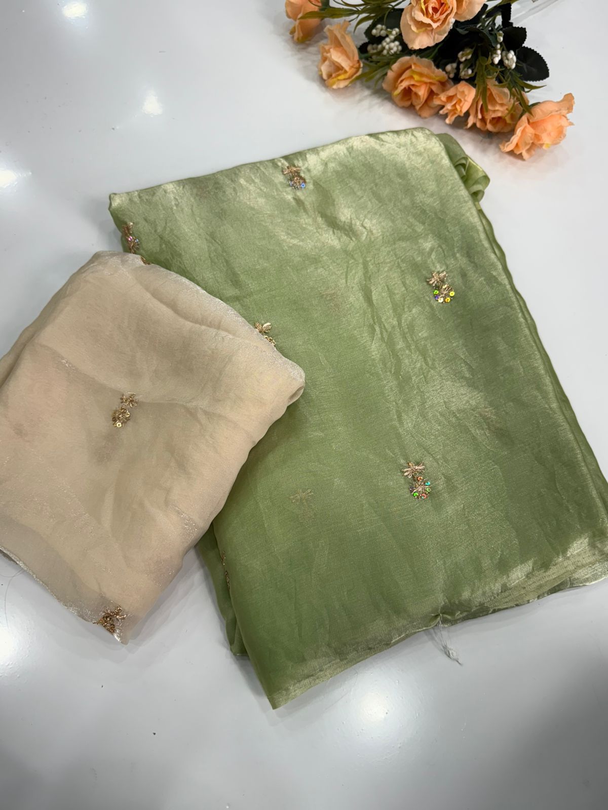 Surabhi- space silk buttis sequence saree