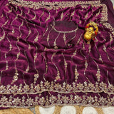Space silk gold beads work saree