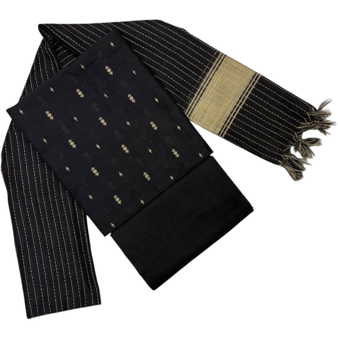 Raw silk dress material set
