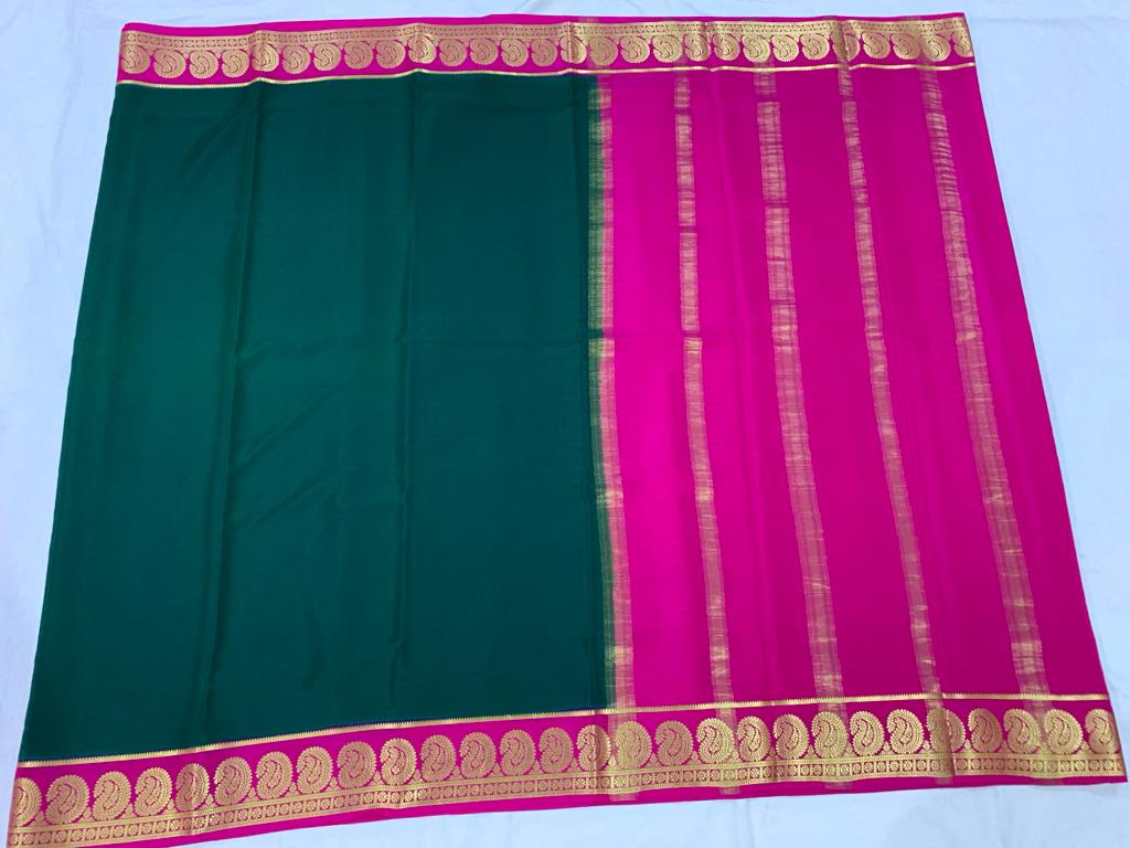 Mysore silk contrast budget friendly saree