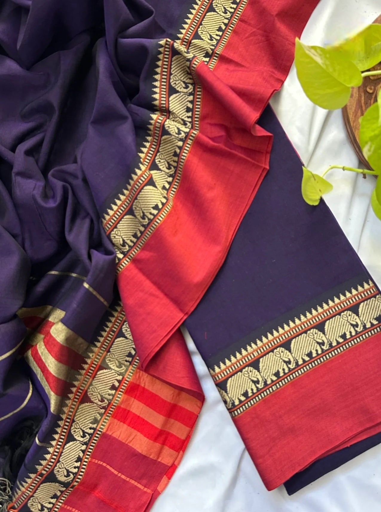 Narayanpeta Elephant Big boarder dress material