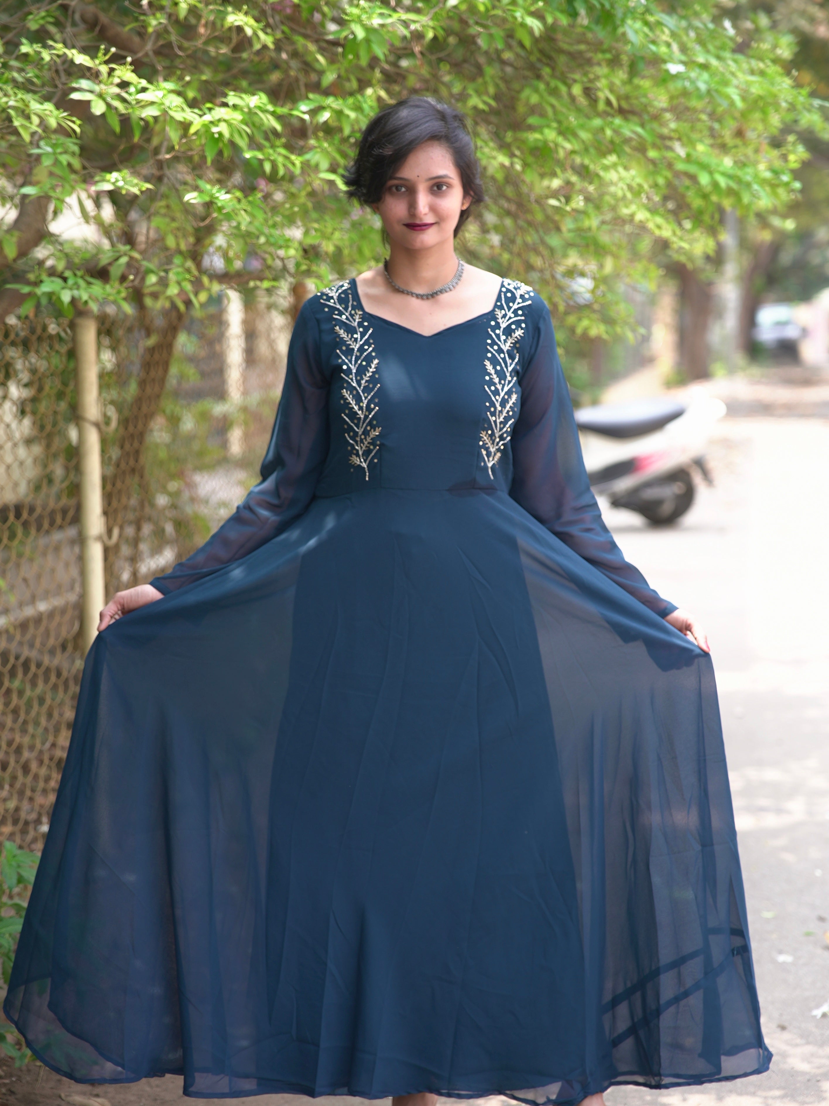 Faux Georgette Handwork Frocks