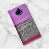 Narayanpeta Mercerised Cotton saree elephant boarder