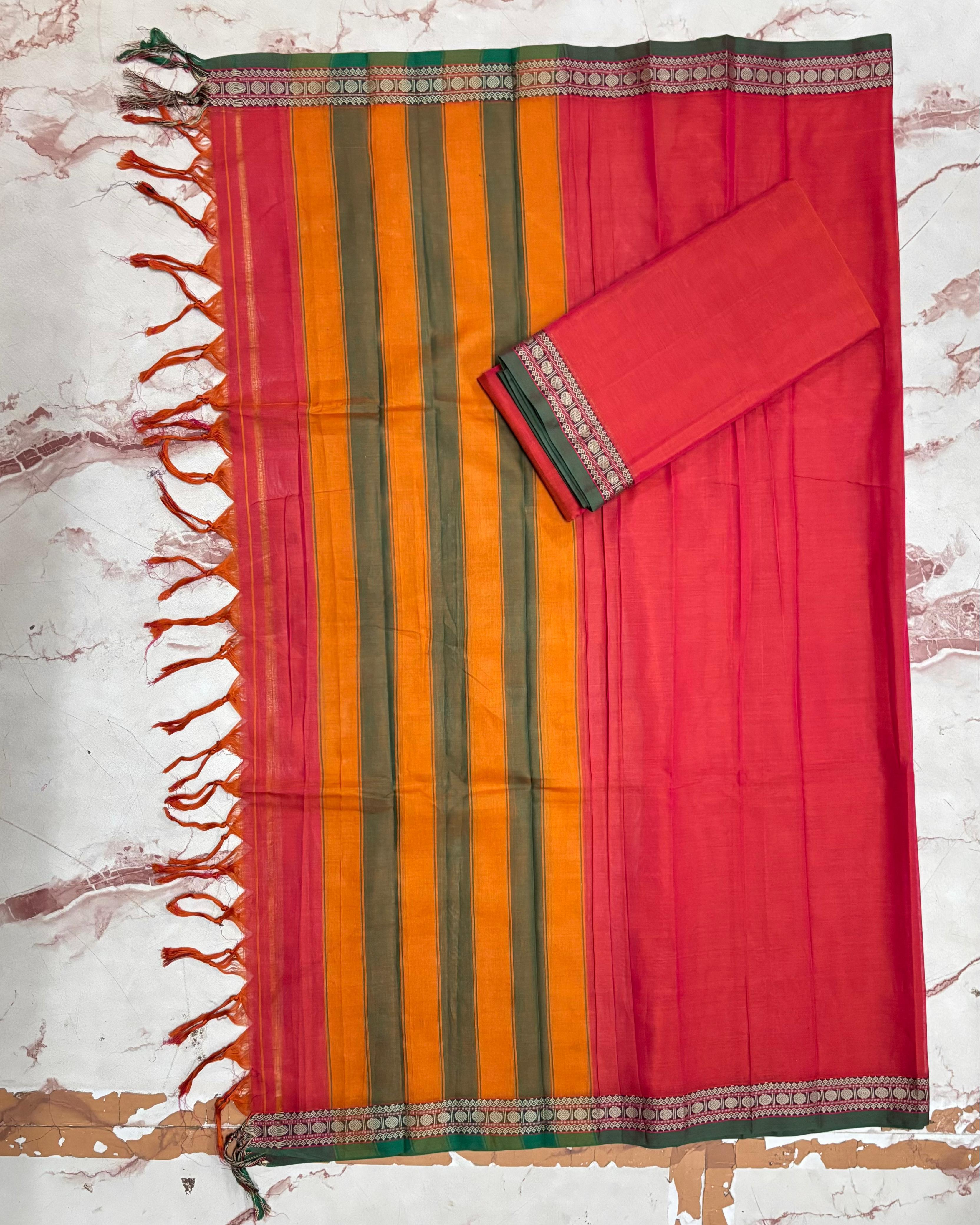Narayanpeta Handloom Rudraksha boarder Dress material
