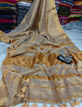 Kerala style gold tissue saree