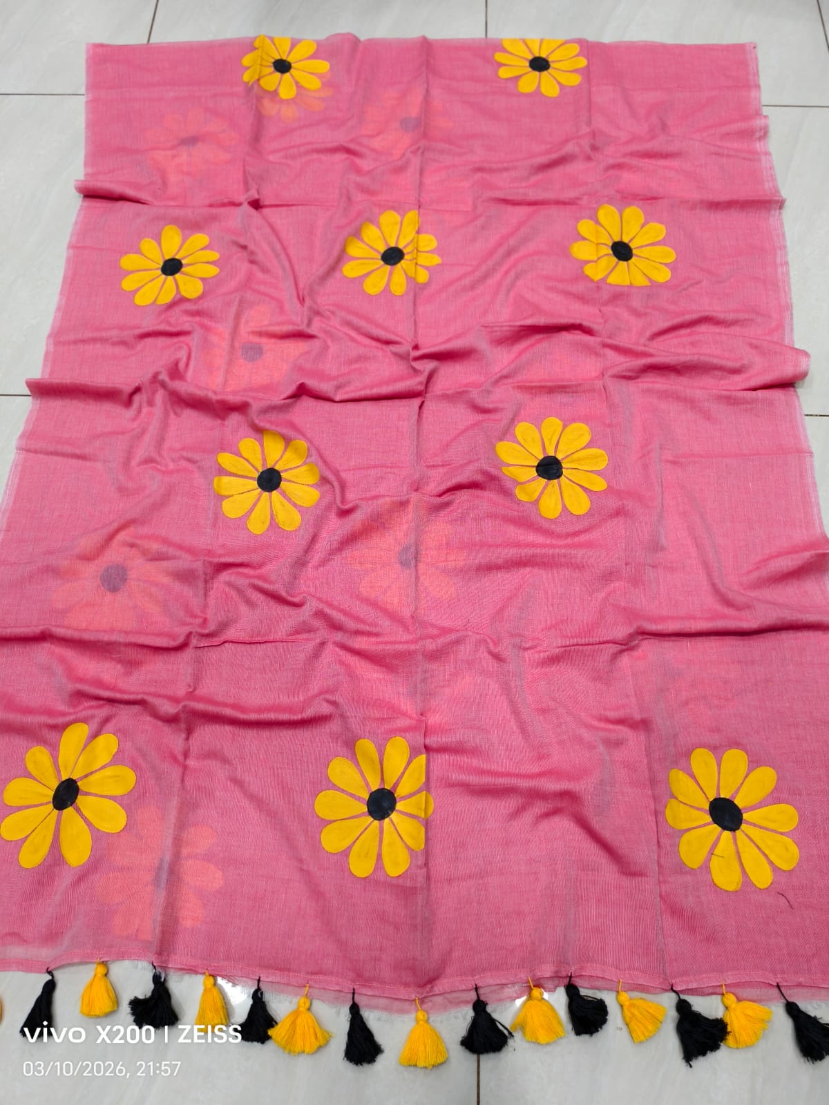 Pure Mul cotton sunflower 🌻 handpainted saree