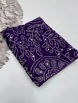 Ajrak design crepe silk mirror saree