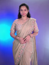 Ivory colour premium celebrity inspired ready to wear saree