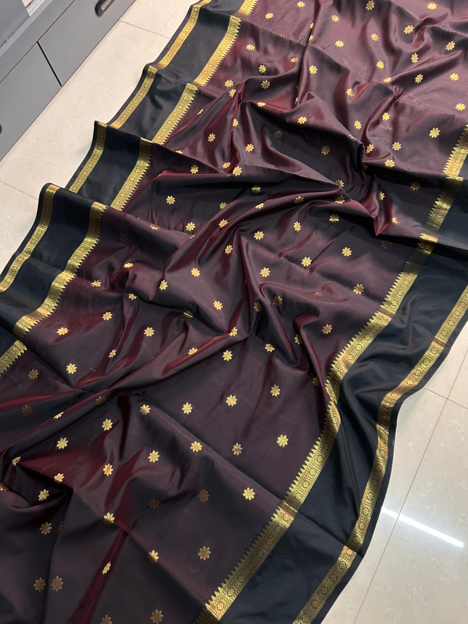 Banarasi mashroom soft silk pattu saree