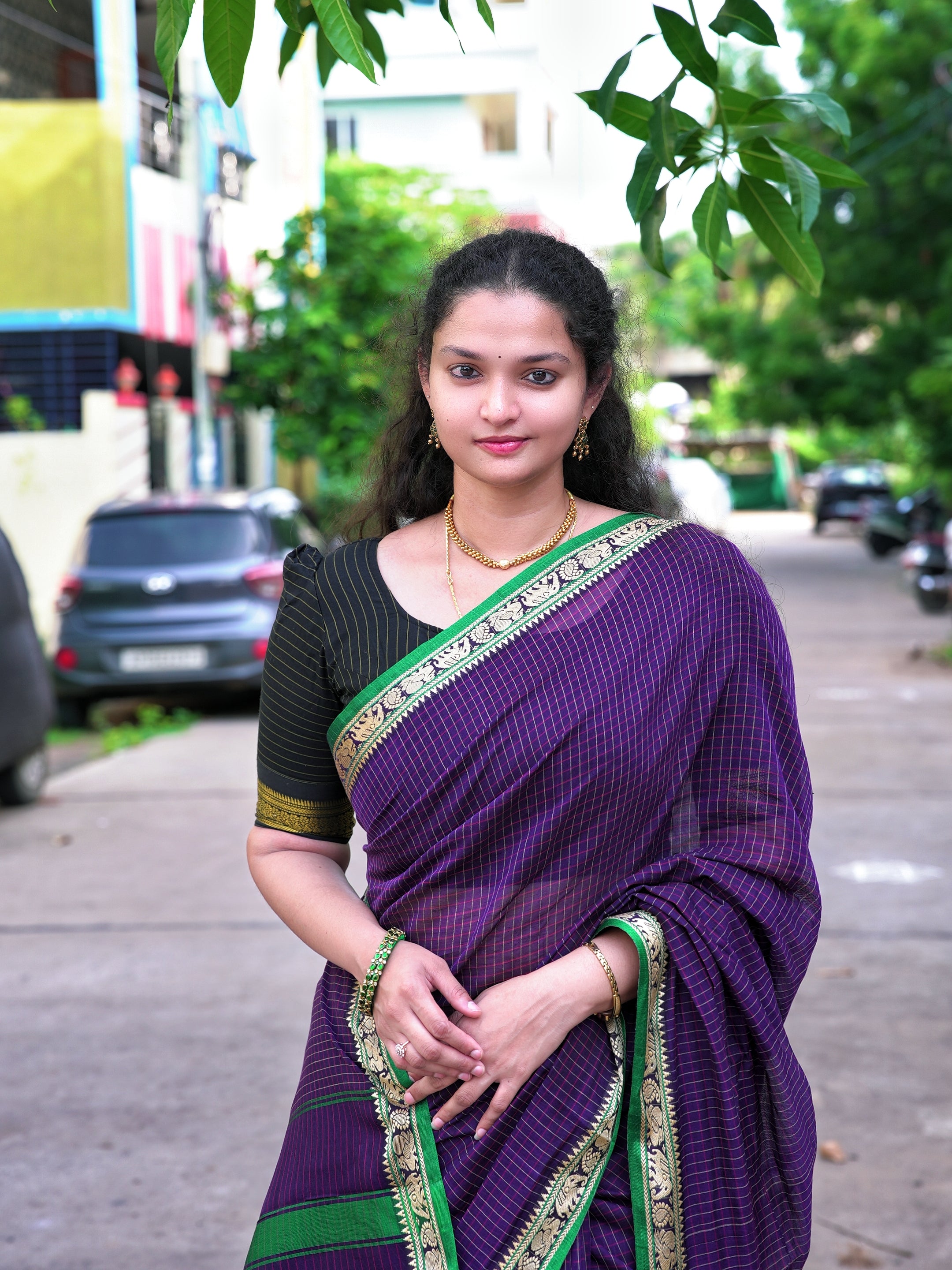 Narayanpeta samantha inspired checks saree