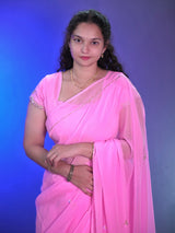 Pure georgette cutdhana handwork saree