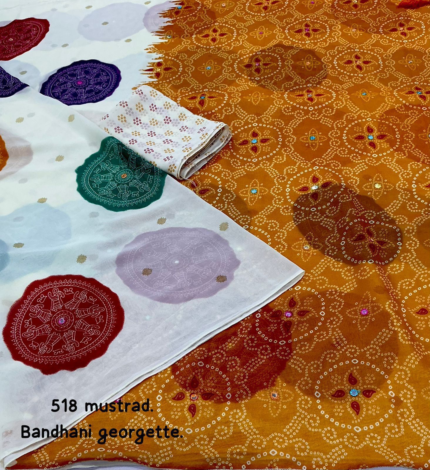 Georgette bandhini saree