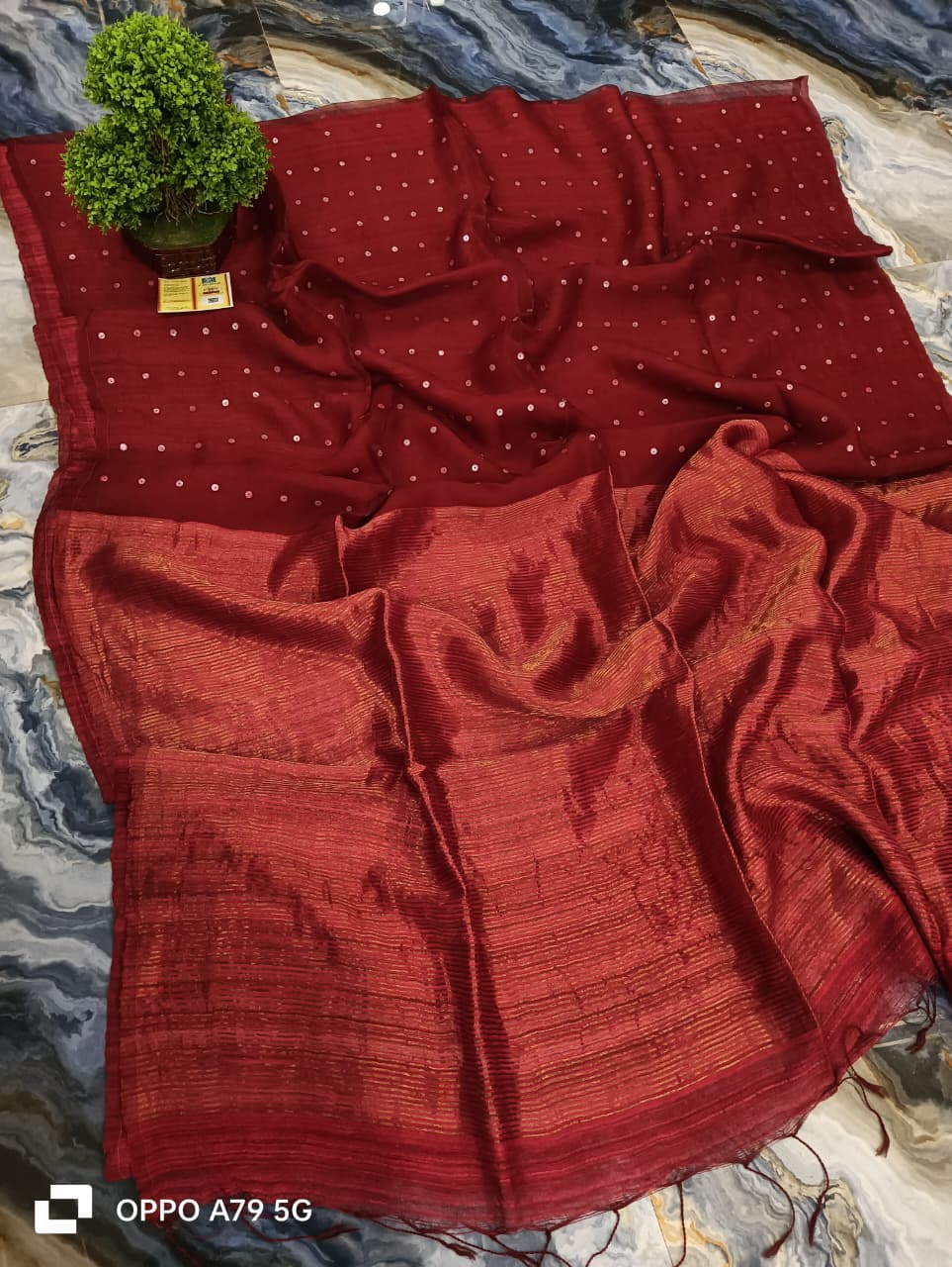 Pure Matka Silk mark certified sea shell saree