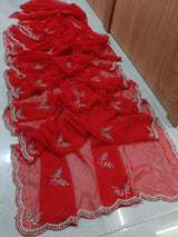 Pure royal georgette handwork saree