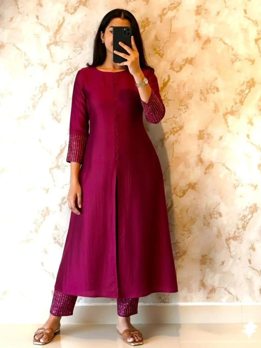 A-Line hand work kurti