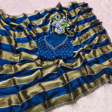 Space silk jharkan work sarees for party wear