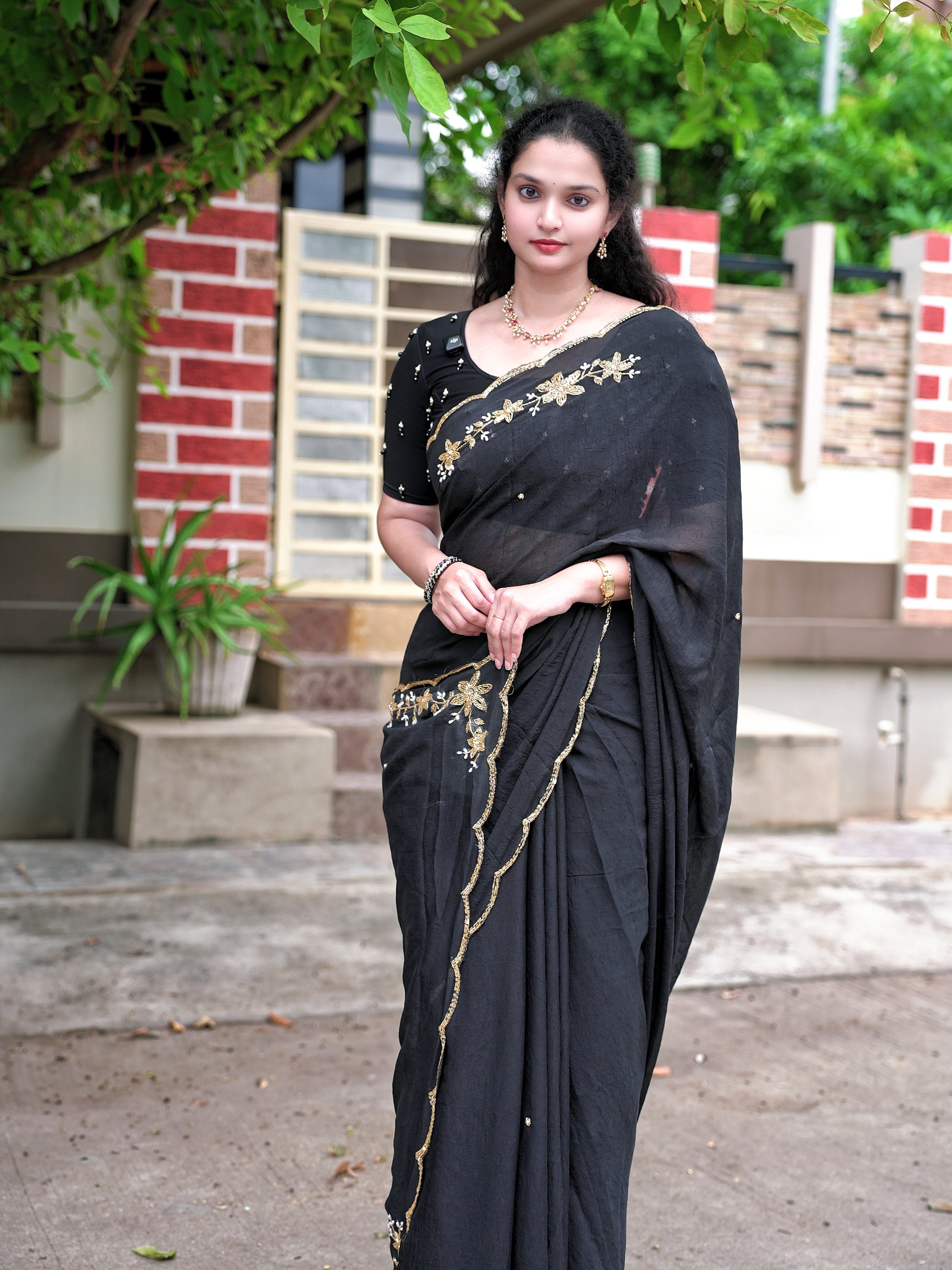 Rangoli crush pure handwork saree