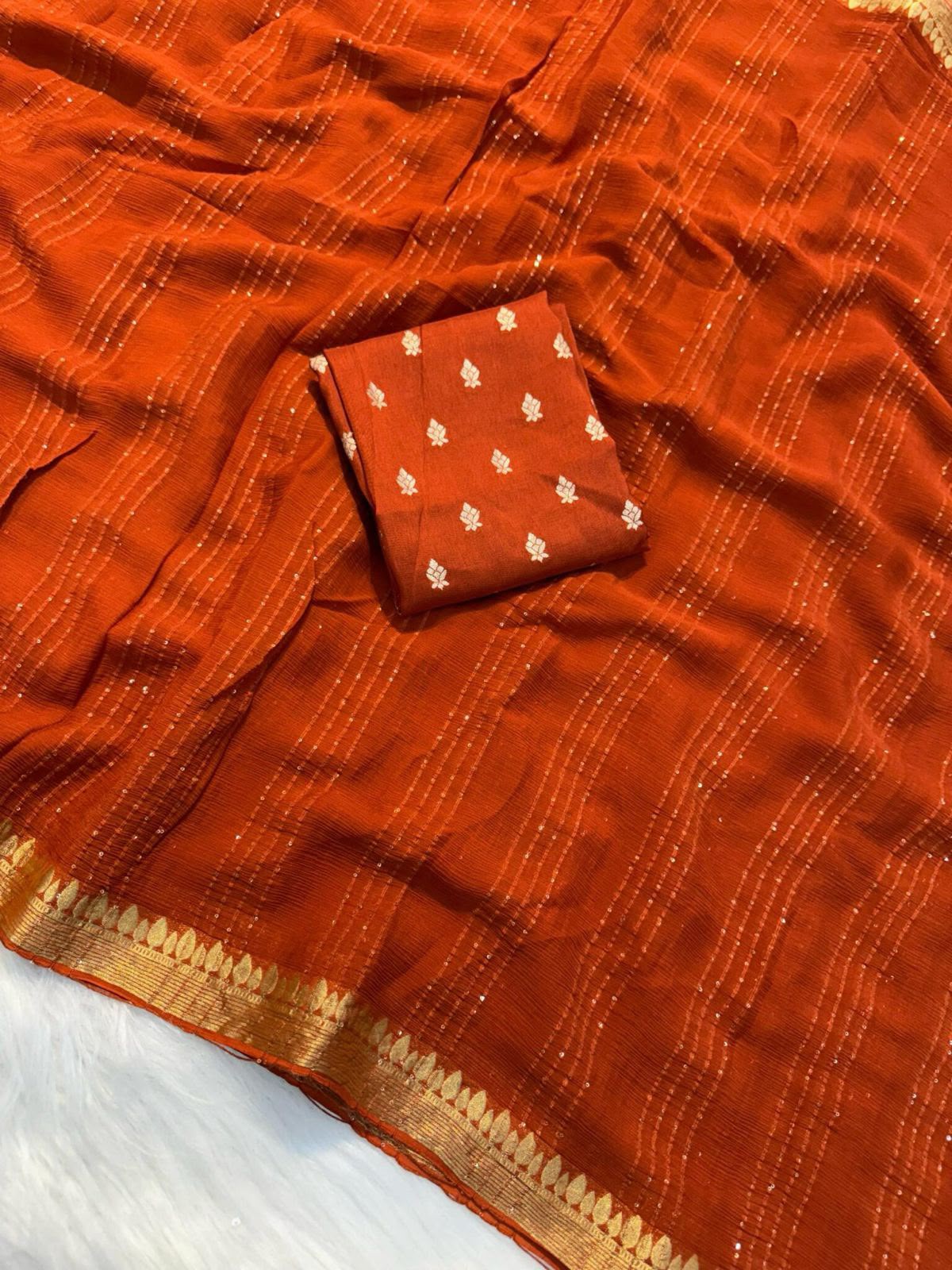 Viscose georgette sequins saree