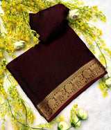 Zari Weaving Marshmellow Georgette Silk Saree