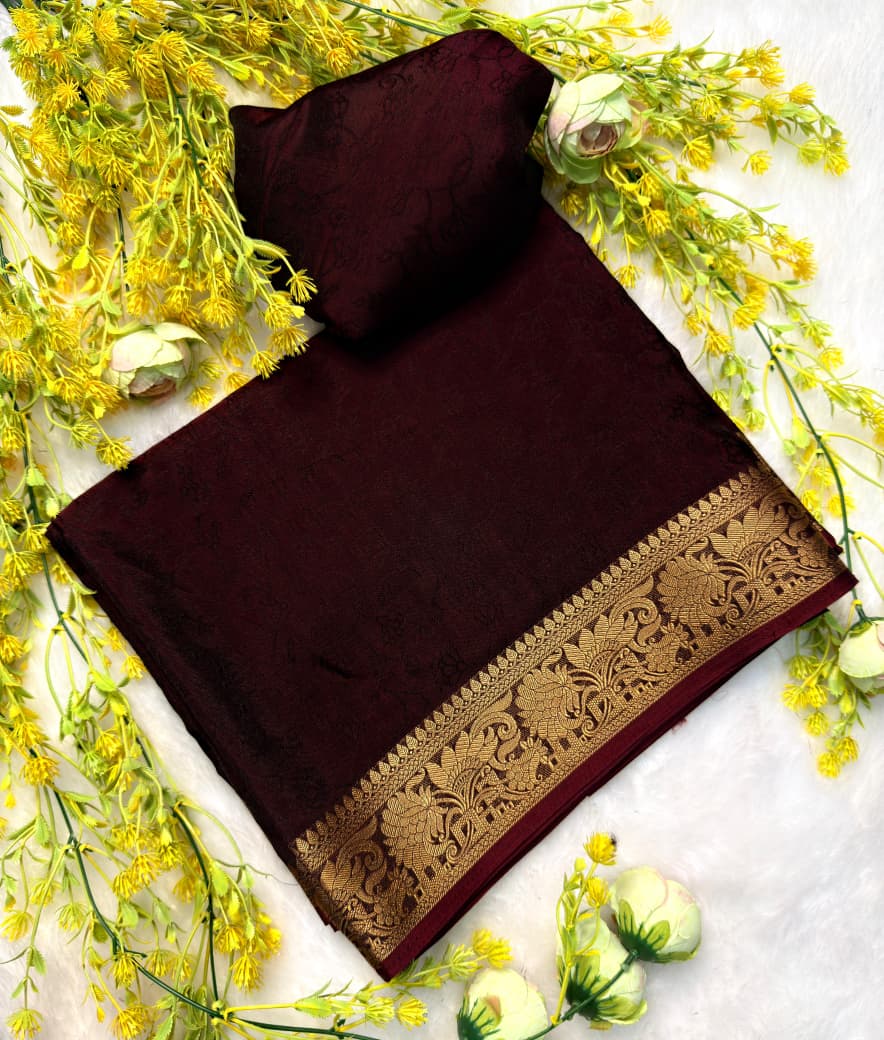 Zari Weaving Marshmellow Georgette Silk Saree