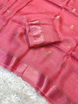 Jute silk viscose leaf pattern saree