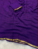 Viscose georgette piping saree